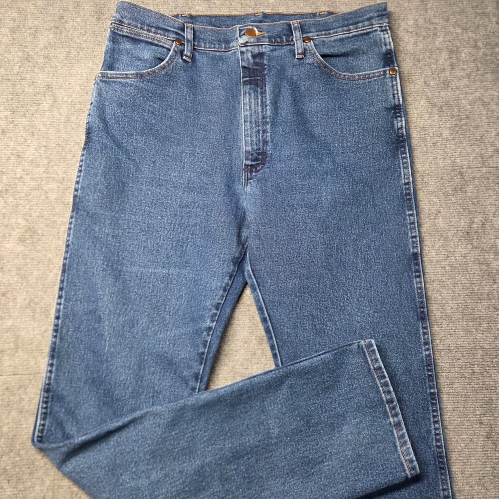 Wrangler Cowboy Cut Jeans Mens 34x36 Active Flex Original Fit Stonewash Western